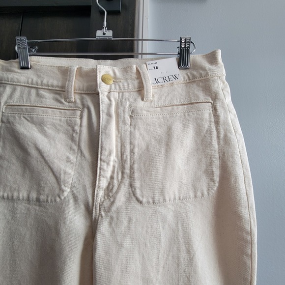J.Crew High-Rise 96 Flare Jeans Wide Leg Ecru Pants Women's Size 28 NWT - Picture 7 of 10